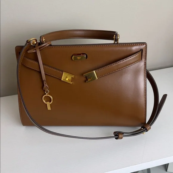 Tory Burch Brown & GoldLee Radzwill Satchel - Picture 4 of 10